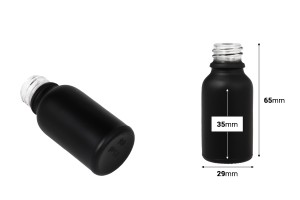 Glasflasche für ätherische Öle 15 ml schwarz sandgestrahlt mit Ausguss PP18-2