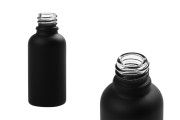 Γυάλινο μπουκαλάκι για αιθέρια έλαια 30 ml μαύρο αμμοβολής με στόμιο PP18