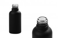 Γυάλινο μπουκαλάκι για αιθέρια έλαια 30 ml μαύρο αμμοβολής με στόμιο PP18