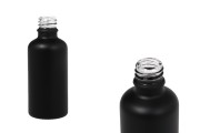Γυάλινο μπουκαλάκι για αιθέρια έλαια 50 ml μαύρο αμμοβολής με στόμιο PP18 