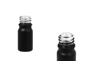 Γυάλινο μπουκαλάκι για αιθέρια έλαια 5 ml μαύρο αμμοβολής με στόμιο PP18