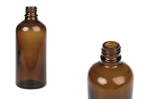 Flacon en verre pour huiles essentielles de couleur caramel de 100 ml avec bouchon PP18