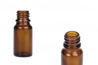 Flacon en verre pour huiles essentielles de couleur caramel de 10 ml avec bouchon PP18