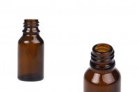 Flacon en verre pour huiles essentielles de couleur caramel de 15 ml avec bouchon PP18