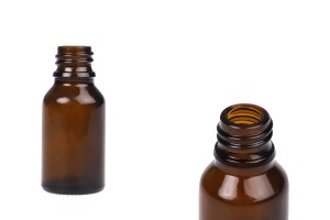 Flacon en verre pour huiles essentielles de couleur caramel de 15 ml avec bouchon PP18