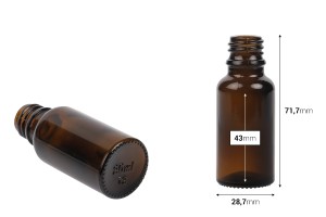 Braunglasflaschen für Ätherische Öle 20ml PP 18-2