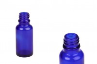 Γυάλινο μπουκαλάκι για αιθέρια έλαια 20 ml μπλε με στόμιο PP18