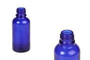 Γυάλινο μπουκαλάκι για αιθέρια έλαια 30 ml μπλε με στόμιο PP18