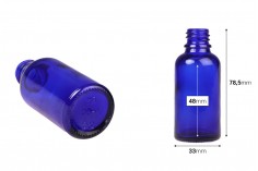 Γυάλινο μπουκαλάκι για αιθέρια έλαια 30 ml μπλε με στόμιο PP18