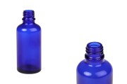 Γυάλινο μπουκαλάκι για αιθέρια έλαια 50 ml μπλέ με στόμιο PP18