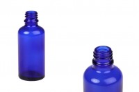 Γυάλινο μπουκαλάκι για αιθέρια έλαια 50 ml μπλέ με στόμιο PP18