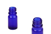 Γυάλινο μπουκαλάκι για αιθέρια έλαια 5 ml μπλε με στόμιο PP18