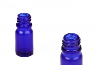 Γυάλινο μπουκαλάκι για αιθέρια έλαια 5 ml μπλε με στόμιο PP18