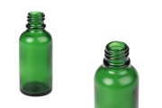 Γυάλινο μπουκαλάκι για αιθέρια έλαια 30 ml πράσινο με στόμιο PP18