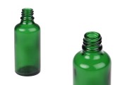 Γυάλινο μπουκαλάκι για αιθέρια έλαια 50 ml πράσινο με στόμιο PP18