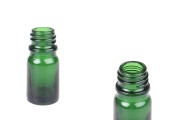 Γυάλινο μπουκαλάκι για αιθέρια έλαια 5 ml πράσινο με στόμιο PP18