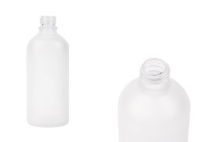 Flacon transparent en verre sablé pour huiles essentielles de 100 ml avec un bec verseur PP18