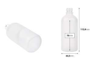 Flacon transparent en verre sablé pour huiles essentielles de 100 ml avec un bec verseur PP18-2
