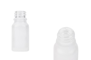 Flacon transparent en verre sablé pour huiles essentielles de 10 ml avec un bec verseur PP 18