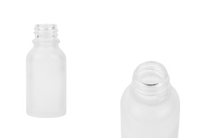 Flacon transparent en verre sablé pour huiles essentielles de 15 ml avec un bec verseur PP 18