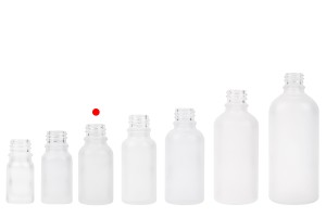 Bottiglietta in vetro per oli essenziali da 15 ml trasparente sabbiato con imboccautra PP18.-5