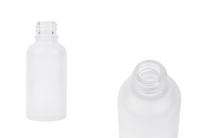 Flacon transparent en verre sablé pour huiles essentielles de 30 ml avec un bec verseur PP 18