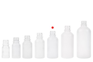 Glasflasche für ätherische Öle 30ml transparentes Sandstrahlen mit Ausguss PP18-5