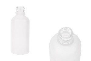 Glasflasche für ätherische Öle 50ml Klarer Sandstrahl mit PP18-Düse