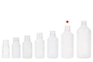 Glasflasche für ätherische Öle 50ml Klarer Sandstrahl mit PP18-Düse-5