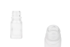 Flacon transparent en verre sablé pour huiles essentielles de 5 ml avec un bec verseur PP 18