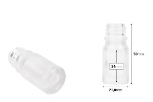Glasflasche für ätherische Öle 5ml Transparentes Sandstrahlen mit PP18-Düse-2