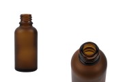 Γυάλινο μπουκαλάκι για αιθέρια έλαια 30 ml καραμελέ αμμοβολής με στόμιο PP18 