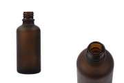 Γυάλινο μπουκαλάκι για αιθέρια έλαια 50 ml καραμελέ αμμοβολής με στόμιο PP18 
