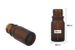 Glasflasche für ätherische Öle 5ml Sandstrahlkaramel PP 18-2