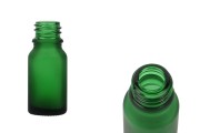 Γυάλινο μπουκαλάκι για αιθέρια έλαια 10 ml πράσινο αμμοβολής με στόμιο PP18