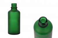 50ml green frosted glass bottle with PP18 finish for essential oils