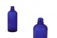 Γυάλινο μπουκαλάκι για αιθέρια έλαια 100 ml μπλε αμμοβολής με στόμιο PP18