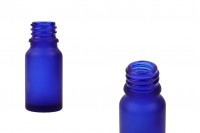 Γυάλινο μπουκαλάκι για αιθέρια έλαια 10 ml μπλε αμμοβολής με στόμιο PP18