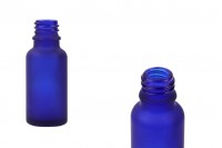Γυάλινο μπουκαλάκι για αιθέρια έλαια 20 ml μπλε αμμοβολής με στόμιο PP18 