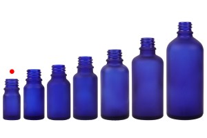 Glasflasche für ätherische Öle 5 ml Blau Sandstrahlen mit PP18 Düse-6