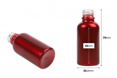 Γυάλινο μπουκαλάκι για αιθέρια έλαια 30 ml κόκκινο γυαλιστερό με στόμιο PP18