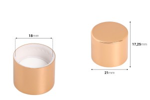 Tappo di lusso in alluminio PP18 mm con doppia guarnizione, disponibile in vari colori (lucidi).-2