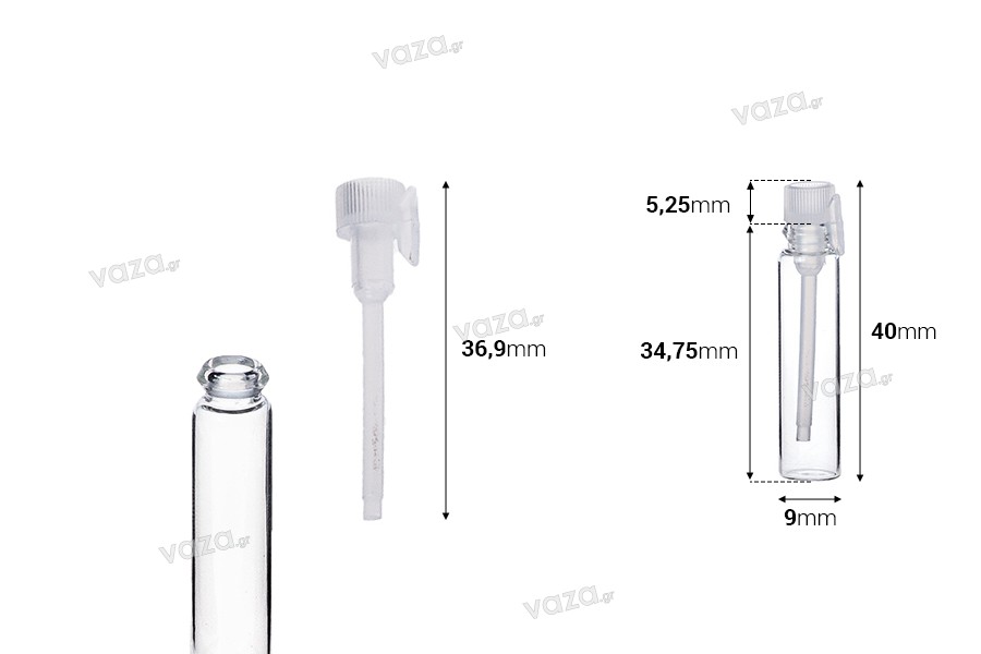 Γυάλινο φιαλίδιο για tester αρωμάτων 1 ml