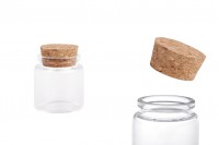 50ml wide mouth mini glass jar with cone cork stopper in size 47x50