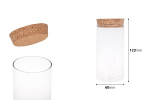 Glas mit Korken für Kerzen 250 ml-εικόνα_διαστάσεις