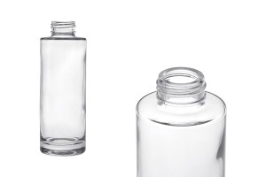 Flacon transparent en verre de 100ml avec bouchée PP 24, adapté à l'huile d'amande