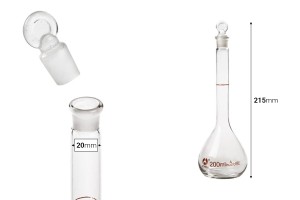 200 ml Messzylinder mit Glasstopfen-bildabmessungen