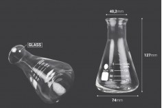 Γυάλινη κωνική φιάλη (Erlenmeyer) 150 ml με ενδείξεις ογκομέτρησης