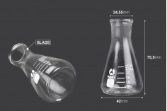 Flacon conique en verre (Erlenmeyer) de 25 ml avec indications volumétriques