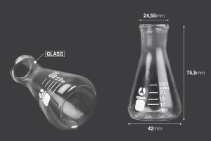 Flacon conique en verre (Erlenmeyer) de 25 ml avec indications volumétriques-2